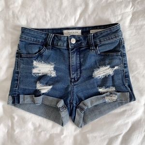 PacSun High Rise Denim Jean Shorts Size 24 - Medium Dark Wash Blue